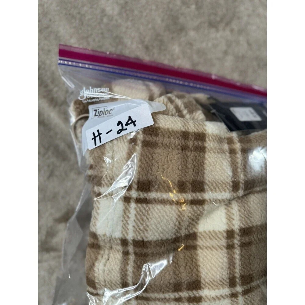 Fashion Nova Plaid Fleece Pullover Womens Cropped 1/2 Zip Teddy Sweater M